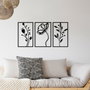 Wallity Flowers Escultura de pared de metal negra